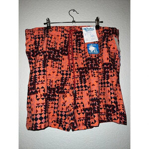 New Mr Swim Size XXL Orange Geometric Pattern Short